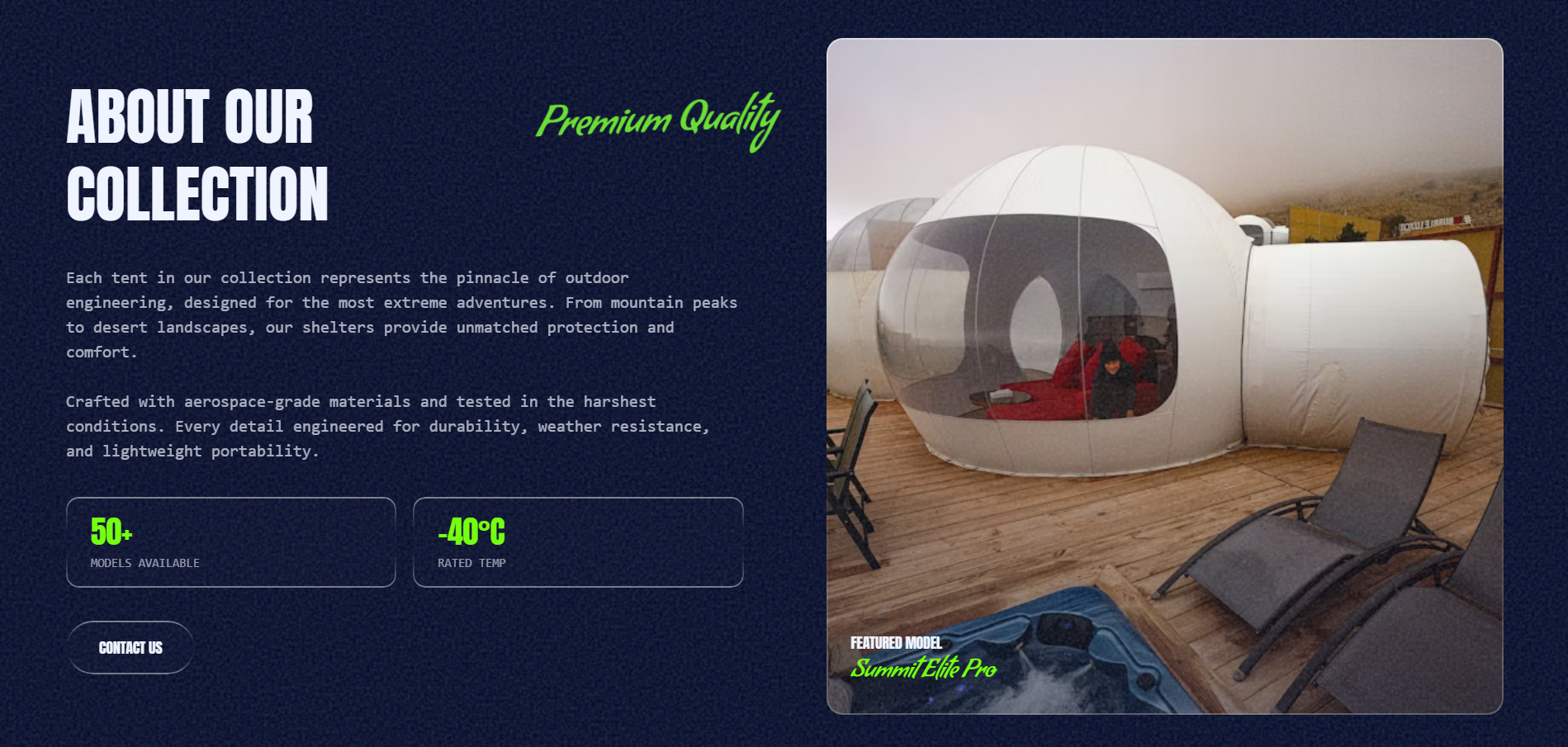 Product collection UI screenshot